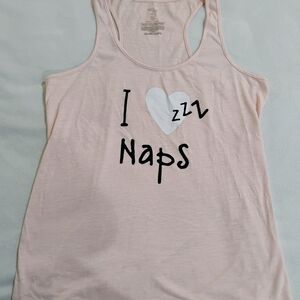Secret Treasures Light Pink Racerback Sleep Tank with Heart Nap Graphic